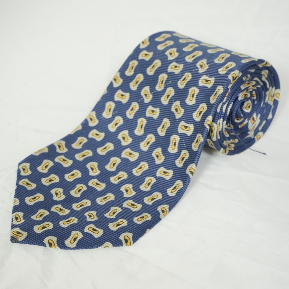 Polo Ralph Lauren Men's Tie Blue Novelty Peanut Pattern 56" x 4" Classic Necktie